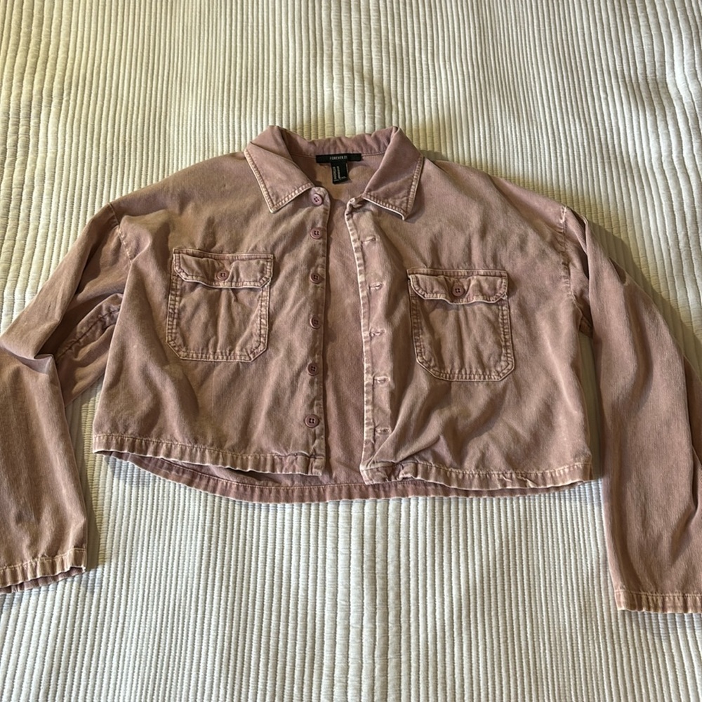 Forever 21 • Denim Cropped Jacket • Rose Color • Size Women’s Medium